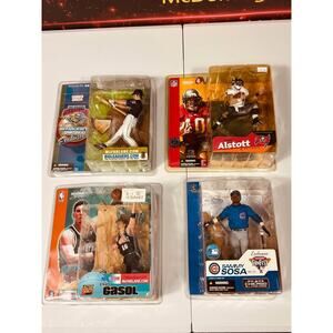 Vintage McFarlane Sports Picks Collector Figure Bundle Sosa Gasol Green Alstott